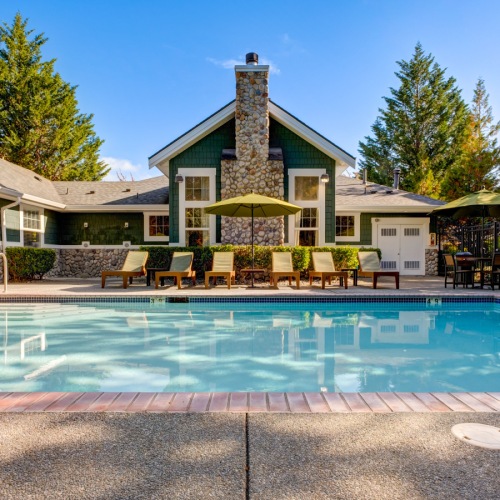 Shimmering resort-style pool