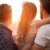 a man and woman kissing